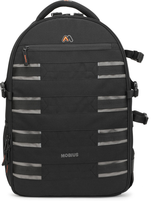 MOBIUS EYE Q PRO 100% WATERPROOF DSLR BACKPACK CAMERA BAG WITH RAIN COVER DSLR CAMERA with Lens 24-105 Lenses - 3 Nos 70-200 OR 150- 600MM and 16-35 24-70 Flash Charger Laptop 17Inches and Tripod. Camera Bag(Black)