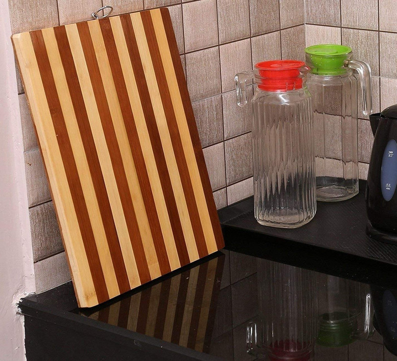 MobFest ® Size:-(26*36 cm) Bamboo ,Wooden Reversible,Kitchen Cutting and Chopping Board,Serving Tray Wooden Cutting Board(Beige Pack of 1 Dishwasher Safe)