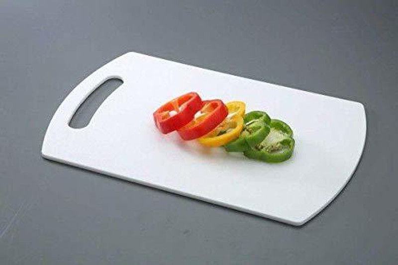 whinsy White Plastic Cutting Board Use For Chopping Fruit and Vegetable Plastic Cutting Board(White Pack of 1 Dishwasher Safe)