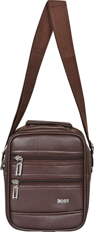 Pramadda Pure Luxury Brown Sling Bag Styler Leather Sling Bag for Men Women | side bag for men | Crossbody bags for men women | Cash messenger bag | Business travel passport document pouch bag | Corporate Gift Item for men | Sling bag men waterproof