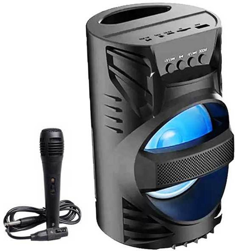BAGATELLE Deep Bass Mp3 3D Ultra Sound Portable Led Light subwoofer sound system with DJ light Carry Handle-Travel MP3 Player(Black, 5 Display)