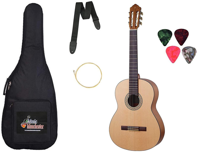 YAMAHA C40MII Classical Guitar, Mahagony With Padded Bag, Belt, String and Picks Acoustic Guitar Spruce Rosewood(Beige)