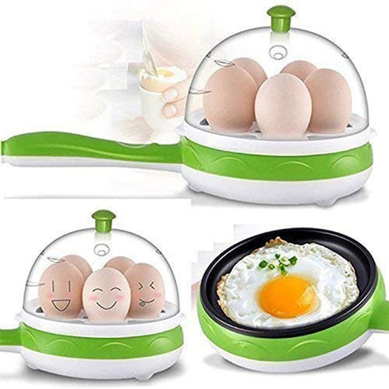 NMS TRADERS Non Stick Mini Egg Frying Pan Boiler Egg Cooker Single Layer Handle Egg Boiler with Non Stick Fry pan Electric for Omelette Maker and Other Egg Variety,Egg Poacher for Steaming, Cooking, Boiling and Frying Egg Cooke Egg Cooker(7 Eggs)