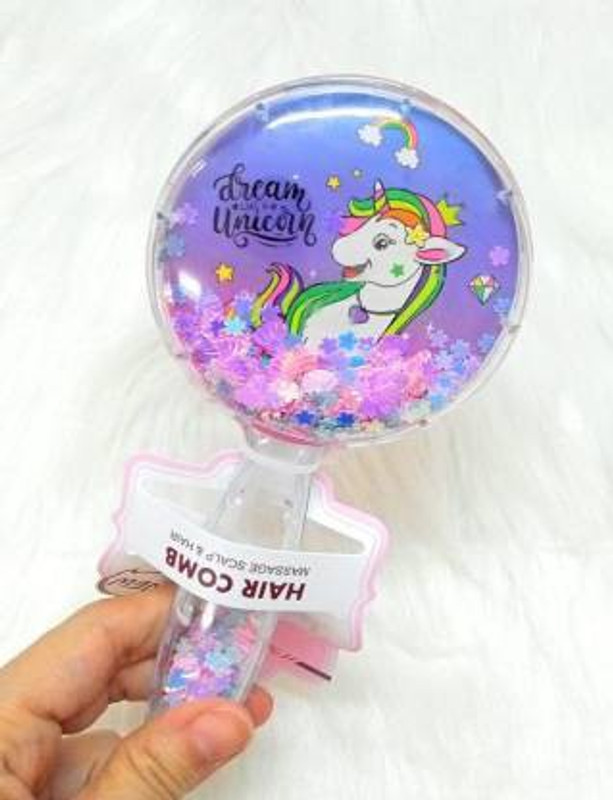 MSK kanak Unicorn Glittery Star Brush Comb Hairbrush for Kids Unicorn Hair Brush for Kids / Comb for Girls / Detangling Hairbrush for Girls