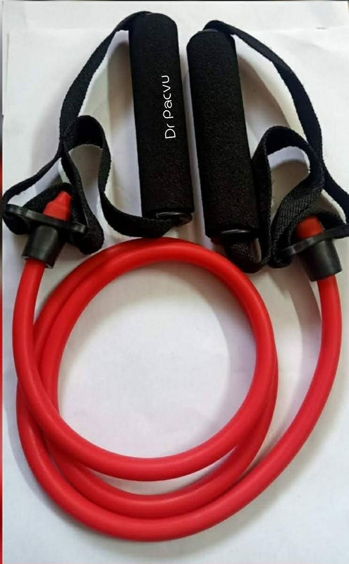 Dr Pacvu Gym Yoga Training Exercise Fitness Resist Bands and Toning Tubes With Foam Handles Resistance Tube(Red)
