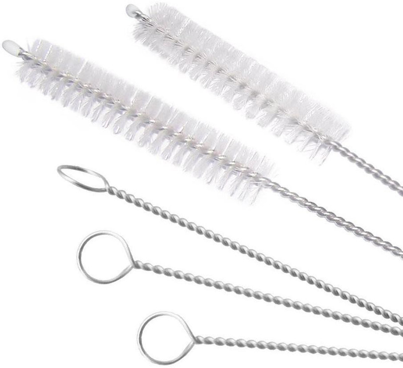 Ganapati Universal Co Premium Quality Stainless Steel Straw Cleaning Brush Pack Of 2(White)