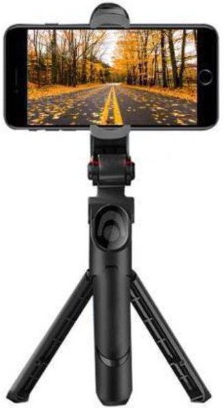 MOBONE ® XT 02 Mini Fashion Selfie Stick Tripod Stand Multi-functional Compact Selfie Stick with Non-Slip Tripod Bluetooth Remote Control Tripod(Black, Supports Up to 300 g)