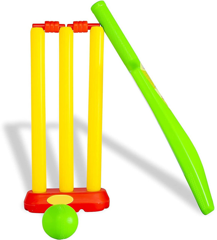 DIKUJI ENTERPRISE Plastic Cricket Set with Stump,Ball and Bat Kit(Multicolor)