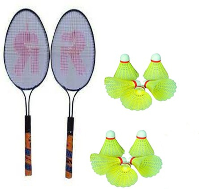 SPORTSHOLIC Rajson Youth Double Rod Badminton Racquet Pair With 10 Shuttles Badminton Kit