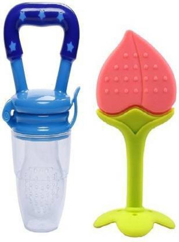 little whiskey BABY Combo Pack of Fruit Feeder Pacifier & Baby Finger Brush with Tongue Cleaner||Silicone Fruit Nibbler|| Silicone Baby Brush|| Baby Tongue Cleaner||100% BPA Free(Combo Pack of 2) Teether and Feeder (White) Soother(Multicolor)