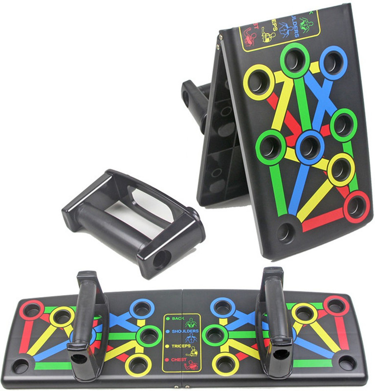 VATSMART Push Up Board with Color-Coded Body Building Stand Board Multi-training Bar(Black)