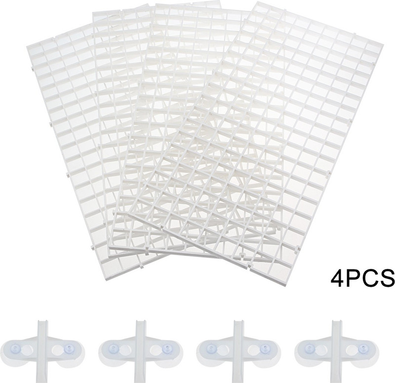 Petzlifeworld 4 PCS White Fish Tank Divider Plastic Aquarium Divider Panel Separator Grid Isolation Board, Black Fish Tank Divider Filter Egg Crate Fish Tank Bottom Tray Aquarium Tool