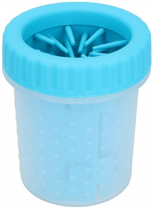 Rvpaws Silicone Bristles Mud Buster Portable Dog Paw Cleaner Grooming Gloves for Dog(Blue, Large)
