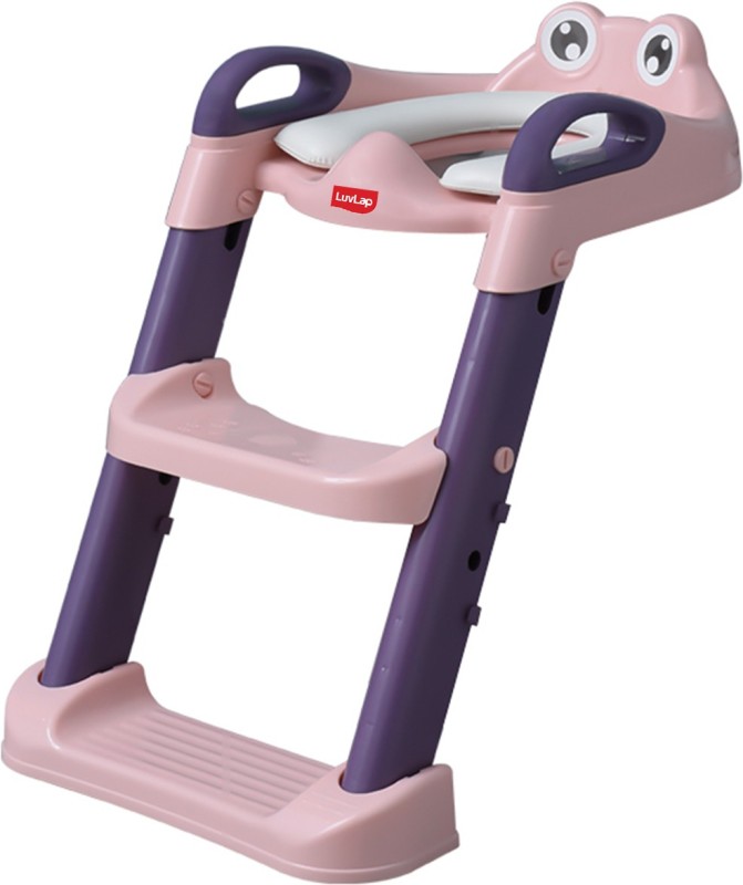 LuvLap Trainer Ladder Seat, Kids Toilet Seat Baby Potty Chair with Adjustable Ladder (Pink) Potty Seat(Pink)
