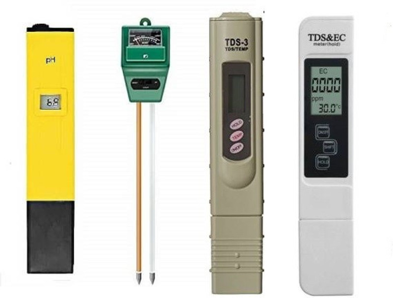 WOLBLIX Soil pH Meter,3-in-1 Soil Moisture/Light/pH Tester, pH Meter TDS Meter, 4 Meters Combo Temperature pH Moisutre Test for Liquid and Soil Soil Test Kit(Set of 4)