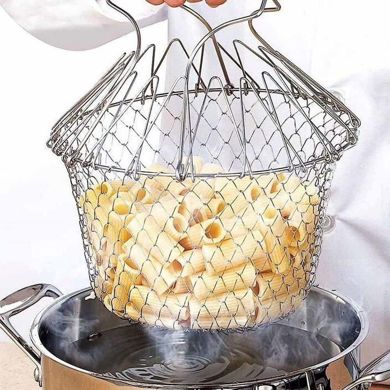 SeaRegal Collapsible Deep Frying Basket(Silver Pack of 1)