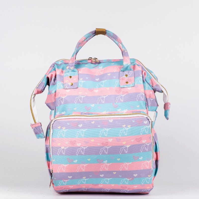 haus & kinder Art on Canvas Chic Diaper Bag Backpack for New Moms (Color Splash) Diaper Bags(Unicorn Print)