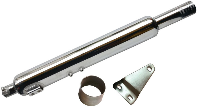 GOLSM Long Bottle Chrome Bada Punjab Exhaust silencer Royal Enfield Electra Delux Full Exhaust System(Mild Steel)