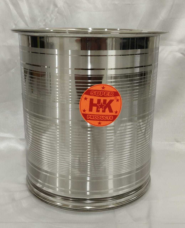 Super HK Stainless Steel Atta Tanki/Pawali 16 L Drum(Steel, Pack of 1)