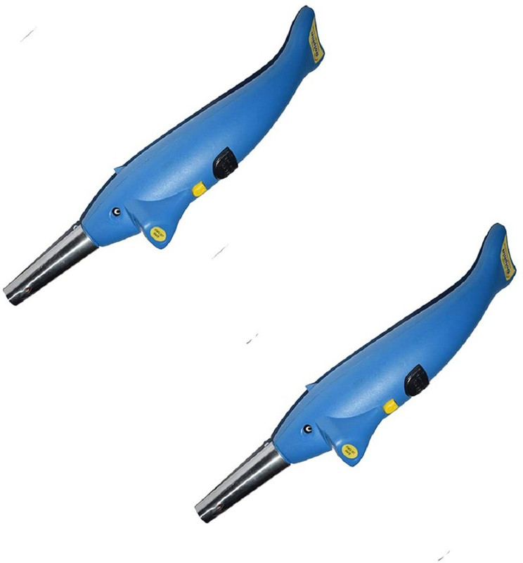 Shivay Store Spark Gas Lighter with LED Torch for Kitchen Combo Set - (Pack of 2) Plastic Electronic Gas Lighter(Blue, Pack of 2)