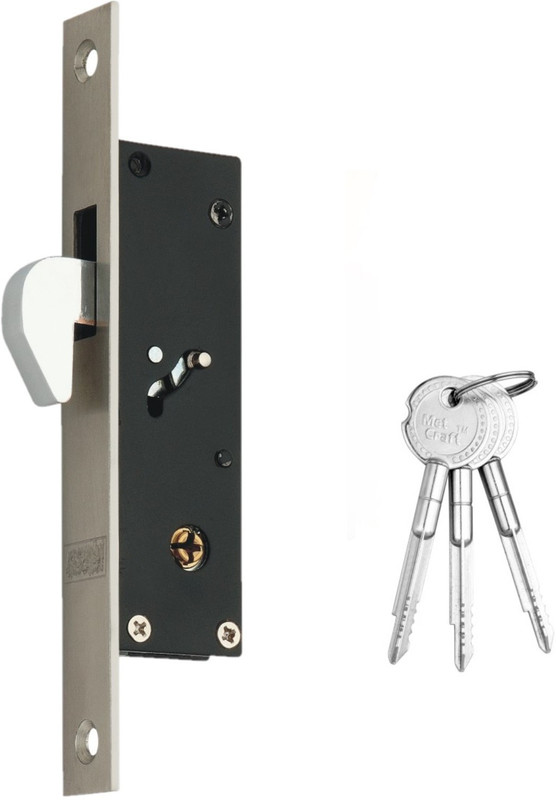 Met Craft 150 mm Steel Key Hook Lock for Sliding Door/Wardrobe with 3 Star Keys Lock(Grey)