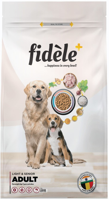 FIDELE + Adult Light & Senior Chicken 12 kg Dry Senior Dog Food