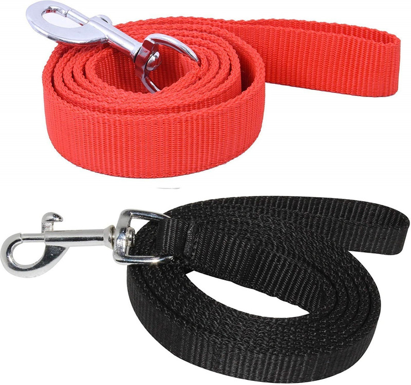 DYS Pets Comfortable 1 Inch Dog, Cat Red Black leash with Handle, Best for Walking, Running, Training 143 cm Dog & Cat Strap Leash(Red, Black)