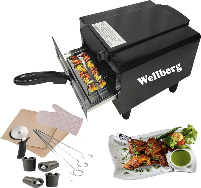 WELLBERG Exclusive Premium Electric Tandoor with Extra Savings (14 inches) Shocked Proof, Oil Free and Heathy Cooking Pizza Maker(Black)