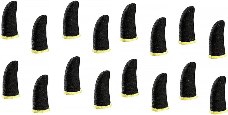 KAYKUS Mobile Finger Sleeve, Press Trigger Game Controller Sweatproof Gloves - (BLACK-8) Finger Sleeve(Pack of 16)