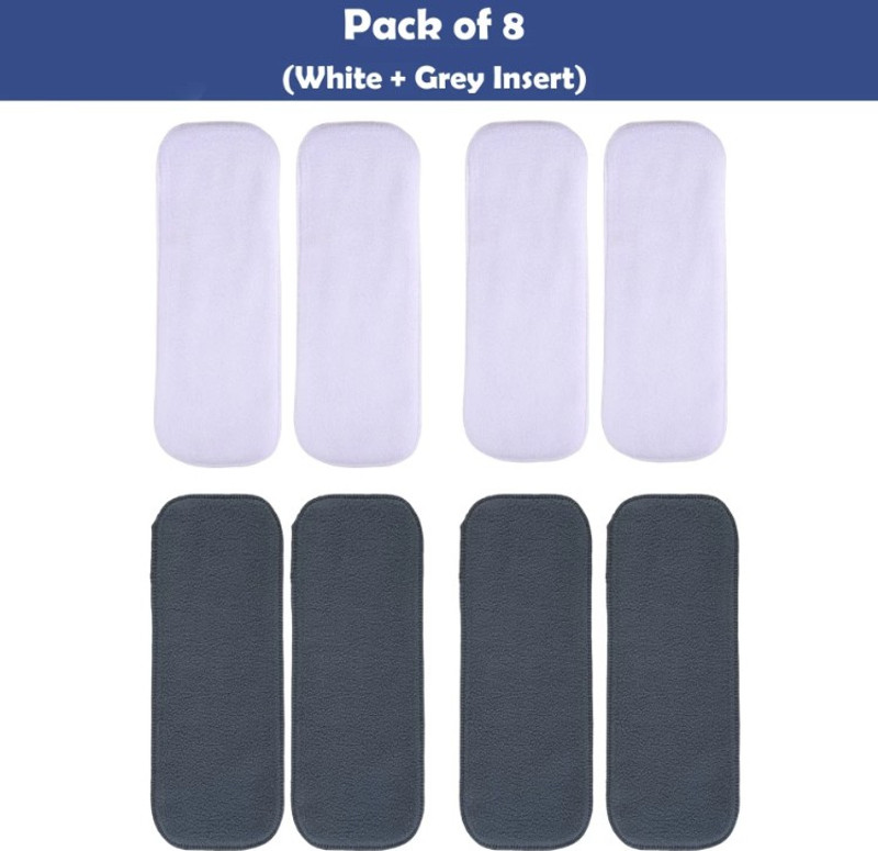 kogar All New Reusable Washable Daily Use High Absorable Nappy Diaper Liner/Insert For Baby New Born to 2 Year Grey And White Colour