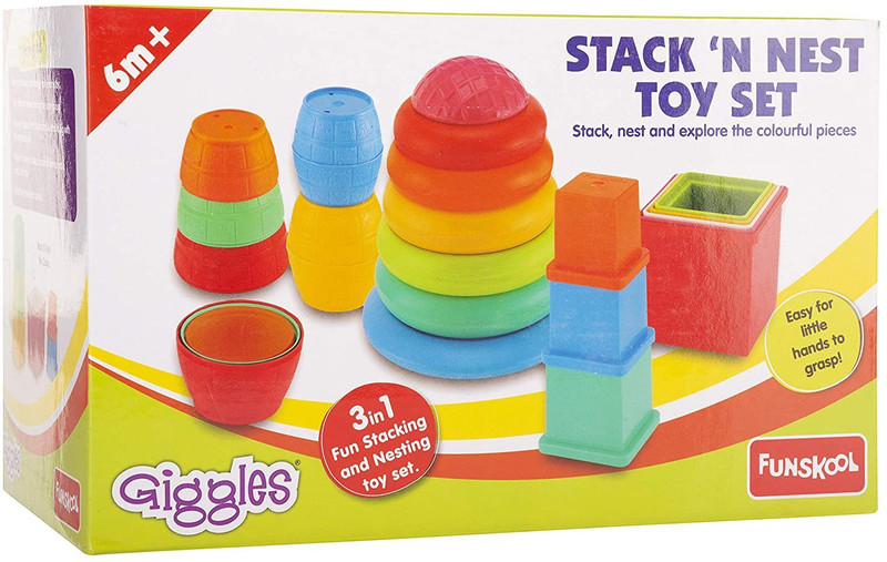FUNSKOOL Stack n Nest Toy 2014, Multi Color(Multicolor)