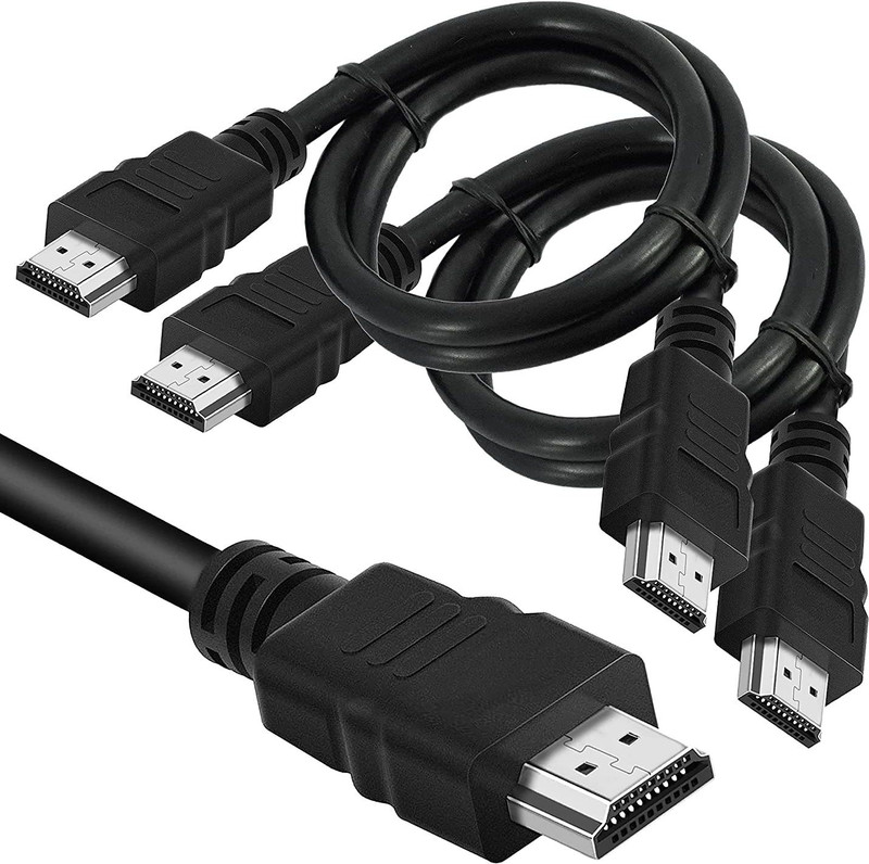 IKIS  TV-out Cable 1.5m - High Speed HDMI Cable Male to Male Cable for LED/LCD TV, PC Monitor, Setup Box - 1.5m HDMI Male to Male Cable for 3D PS3, Xbox 360, Blueray, HDTV, Plasma TV, LED and LCD (Black) pack of 2(Black, For TV)