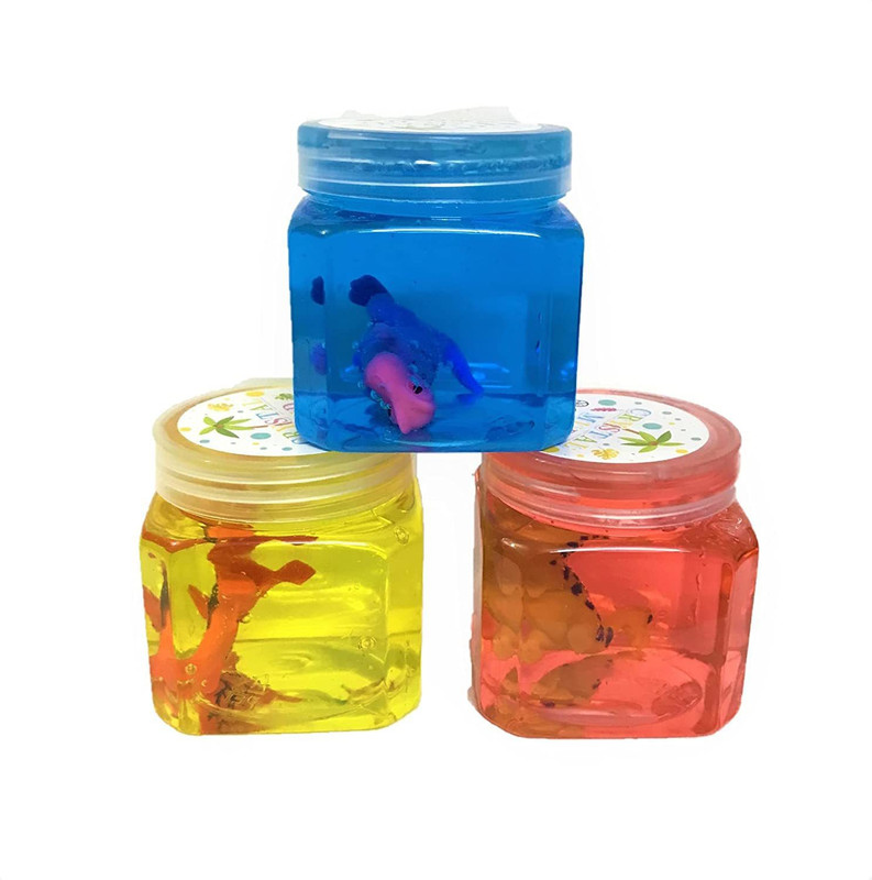3 Jokers Crystal Clay Soft Slime Crystal Mud Putty Toy for Kids (Crystal Slime with Surprise Figure Toy, Pack of 3) Multicolor Putty Toy