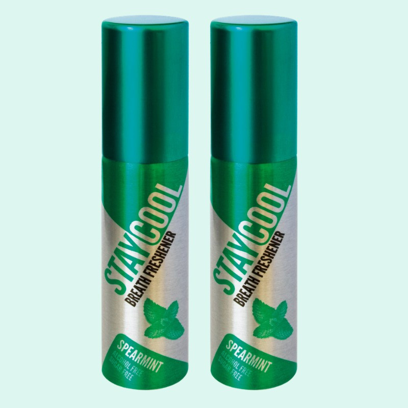 STAY COOL Breath Freshener Sprays - Pack of 2 - 20 ML per unit - ALCOHOL FREE Sugar FREE Fat FREE - Mouth Freshener Spray(40 ml)