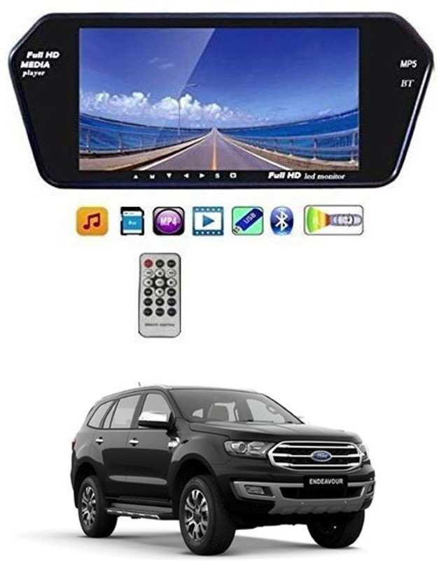 AYW Endeavour 7 Inch LED Car Rearview Monitor Mirror with Touch Button Univarsal For All Cars Black LED(17.78 cm)