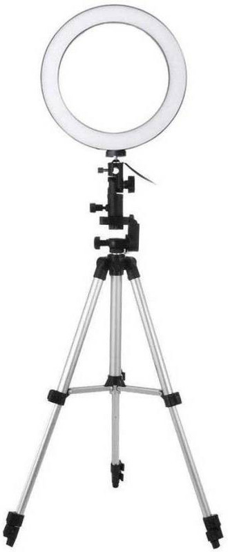 Nehmaps 10 Inch Big Led Ring Light 3 Coloring Brightness with 3110 Portable Tripod Stand for Video Shooting | Photo Shoot | YouTube & Many More Compatible All Mobile Phones & Cameras Ring Flash (White) Ring Flash(White)