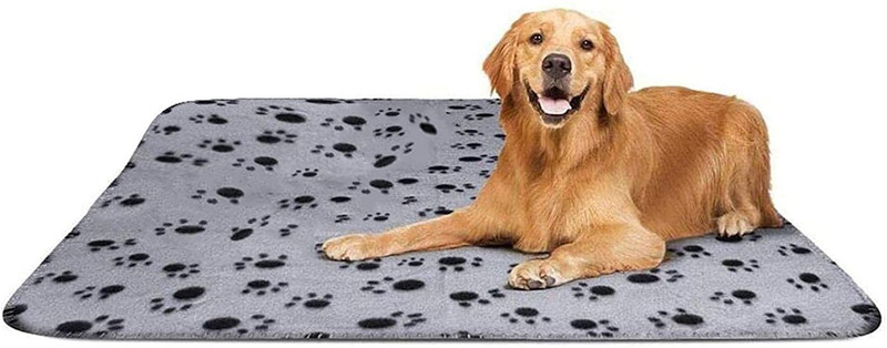 Futurekart w Prints Pet Cushion Small Dog Cat Bed Soft Warm Sleep Mat (Grey, Medium) Dog Blanket(Fiber)