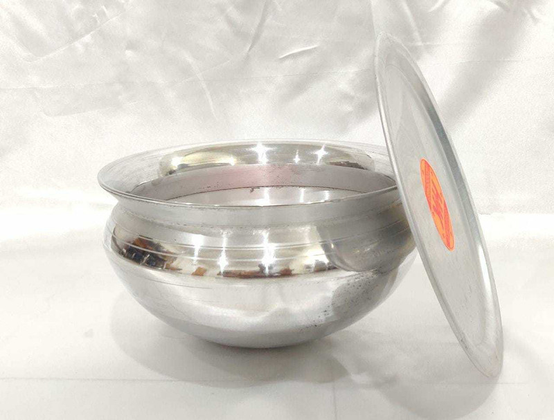 Sonanshi Aluminium Handi/Sipri/Batuia/Matki with LID for Biryani/Meat Handi 1.4 L with Lid(Aluminium)
