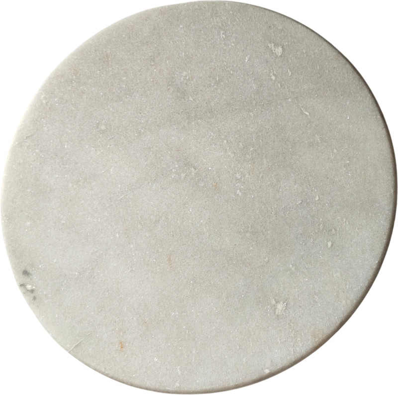 Homebia White Polsihed Marble Chakla Chapati Rolling Board 9IN Board(Pack of 1)
