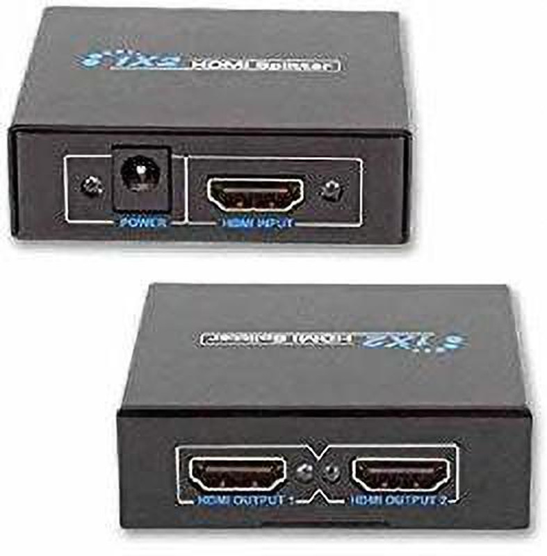TERABYTE 2 Ports HDMI Splitter 1x2, 1 in 2 Out HDMI Splitter, Support For TVs or Multi Monitor Adapter at Same Time, Supports 3D 4K x 2K @30HZ Full HD 1080P Media Streaming Device(Black)