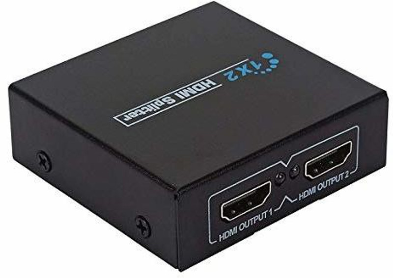 GIPTIP 1x2 HDMI Splitter, 2 Ports HDMI Splitter 1 in 2 Out, Supports 3D 4K x 2K @30HZ Full HD 1080P, Support For TVs or Multi Monitor Adapter at Same Time Media Streaming Device(Black)