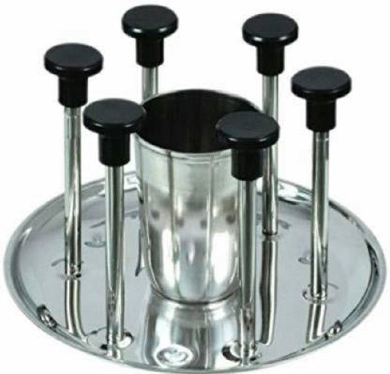 Cltllzen CLTGLS-214 Stainless Steel Glass & Spoon-Cutlery Stand Steel Glass Holder