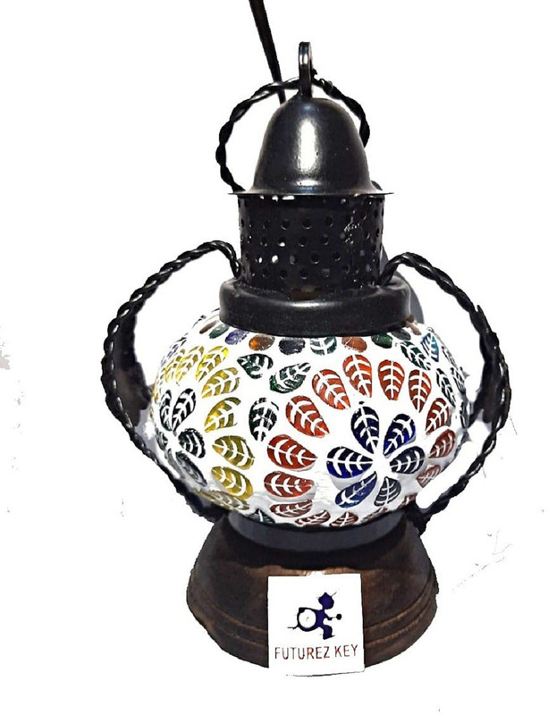 FUTUREZ KEY Electronic Lantern/Lamp for Diwali Decor and All Festival Multicolor Stoneware Hanging Lantern(10 cm X 12 cm, Pack of 1)
