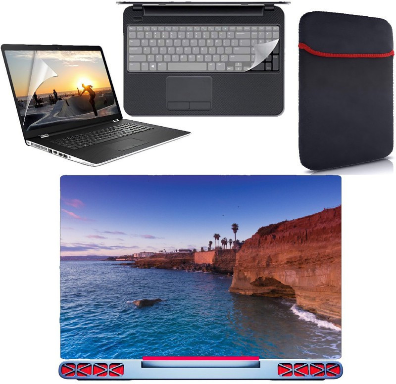 SDM nature wallpaper 4 in 1 combo pack with laptop skin sticker decal, laptop sleeve pouch, key guard, Screen protector all are laptop 15.6 inch Combo Set vinyl Laptop Decal 15.6 Combo Set 178 Combo Set(Multicolor)