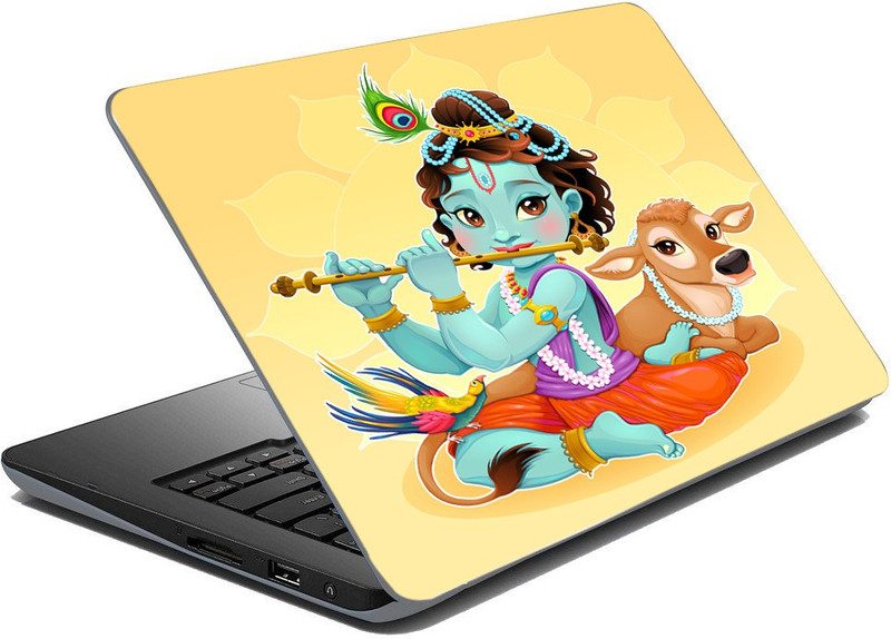 BPDESIGNSOLUTION Krishna Printed Full Panel Laptop Skin Sticker Vinyl Fits Size Up to 15 inches No Residue, Vinyl Laptop Skin Compatible for 15.6 inch(Theme: NA)