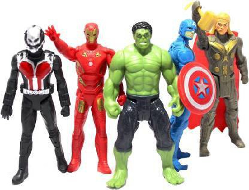 Boan Boan C Avengers Toys Set - Captain America, Iron man, Hulk, Ant Man and Thor - Infinity War Action Super Hero Character Toy | Best Birthday Gift & Toy Set for Kids, Baby Boy & Girl(Multicolor)
