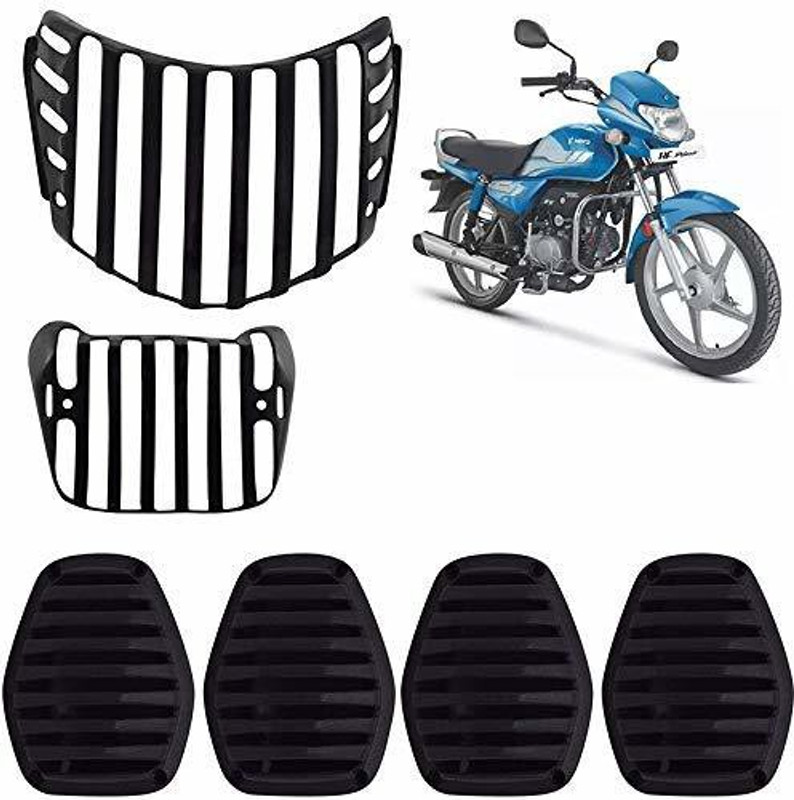 A4S hf deluxe grill jali cover guard set headlight indicator taillight protection wa04 Bike Headlight Grill(Black)