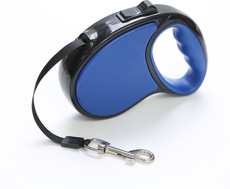 KUTKUT Retractable Dog Leash, 360° Tangle-Free Pet Leash, Anti-Slip Handle One-Handed Brake/Pause/Lock 5 Meter Nylon 500 cm Dog Strap Leash(Blue)