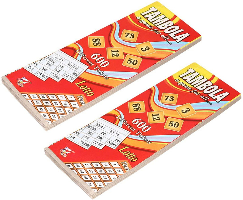 aK collection Deluxe Housie Tambola Tickets (Multicolour) - Set of 1200 Party & Fun Games Board Game Party & Fun Board Game