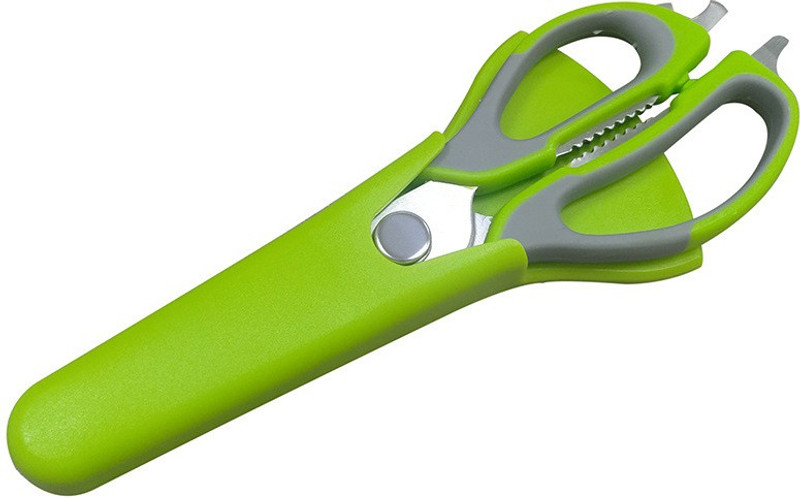 Giffy ® Kitchen Shears, Chicken Bone Scissor, Heavy Duty Detachable Kitchen Scissor 7 in 1 Multi-Purpose Utensils with Magnetic Holder Steel All-Purpose Scissor(Multicolor, Pack of 1)